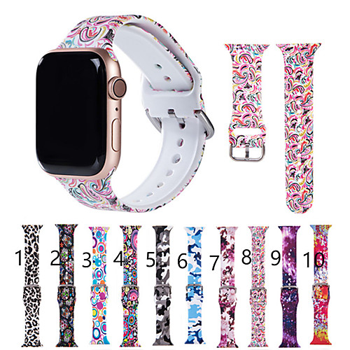 

Printed Silicone Strap for Apple Watch Series 5/4/3/2/1 Smart Watch Bracelet Bands