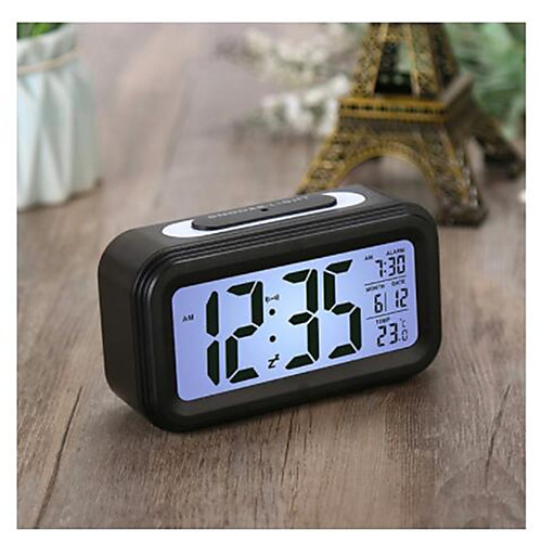 

LED retroiluminacin de la pantalla de reloj de alarma de reloj Digital electrnica inteligente Despertador con botn de silencio con la temperatura y calendario funcin