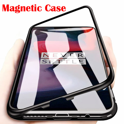 

Magnetic Adsorption Metal Tempered Glass Phone Case for Oneplus 7T 7T Pro 7 7 Pro