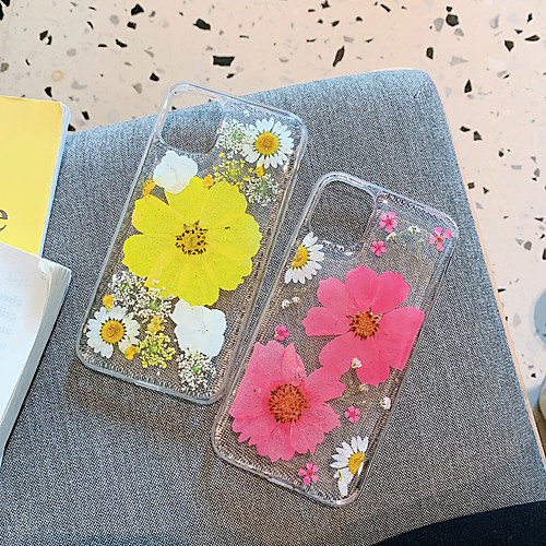 

Phone Case For Apple Back Cover iPhone 12 Pro Max 11 SE 2020 X XR XS Max 8 7 Transparent Pattern Transparent Flower / Floral TPU