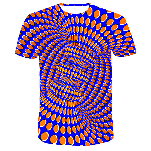 

Men's Unisex Tee T shirt Shirt 3D Print Graphic 3D Print Short Sleeve Daily Tops Basic Designer Streetwear Big and Tall Round Neck Rainbow / Club