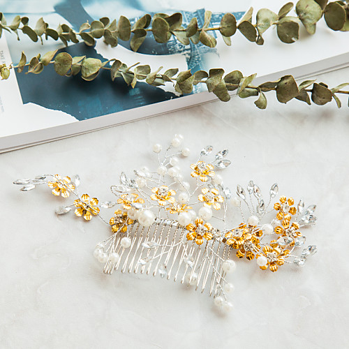 

Other Material / Imitation Pearl / Rhinestone Hair Combs with Rhinestone / Imitation Pearl 1 Piece Wedding Headpiece