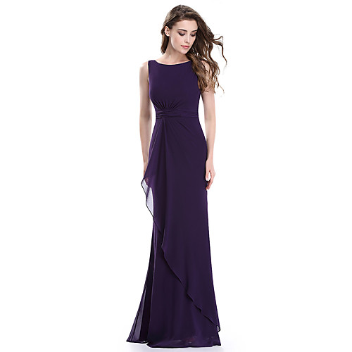 

Mermaid / Trumpet Elegant Formal Evening Dress Jewel Neck Sleeveless Floor Length Lace with 2021