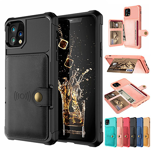 

Case for iPhone 11/11Pro/11ProMax/X/XS/XR/XS Max Wallet / Card Holder / Shockproof Back Cover Solid Colored PU Leather / PC