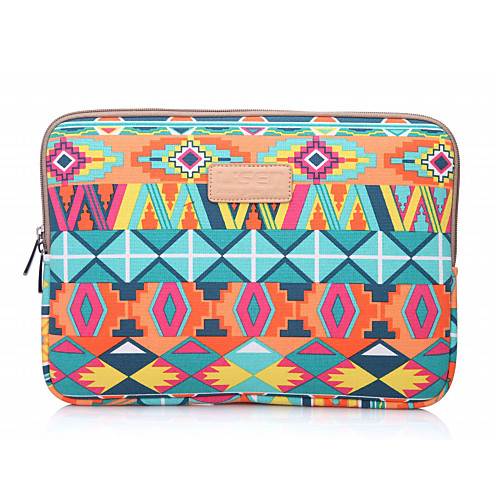 

LiSEN 13.3 Inch Laptop / 14 Inch Laptop / 15.6 Inch Laptop Sleeve Canvas Bohemian Style / Geometic for Men for Women Unisex Water Proof Shock Proof