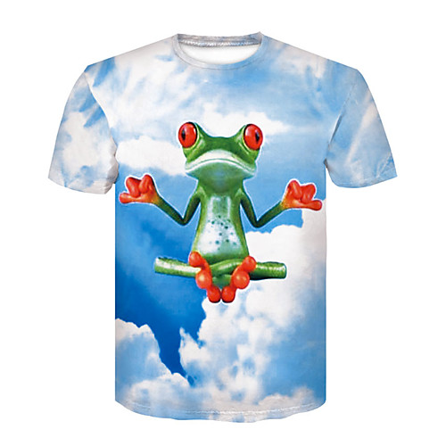 

Men's T shirt Short Sleeve Daily Tops Blue