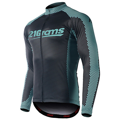 

21Grams Men's Long Sleeve Cycling Jersey Winter Fleece Spandex Polyester Dark Navy Solid Color Bike Jersey Padded Shorts / Chamois Top Mountain Bike MTB Road Bike Cycling UV Resistant Quick Dry