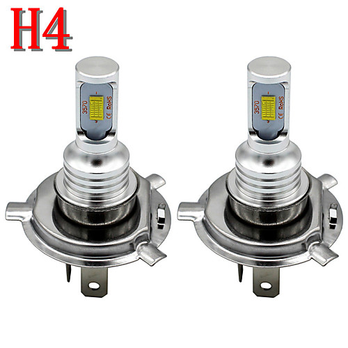 

2pcs 3000K H4 SMD3570 2leds 12-24V LED Auto Car Headlight Bulbs 80W Fog Light 4000LM Car Styling 6000K Led Automotivo