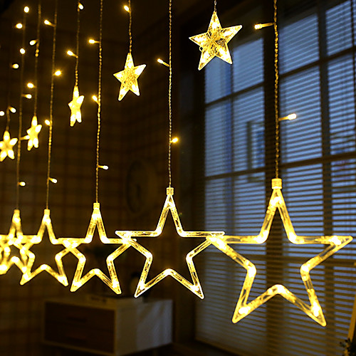 

Star Curtain Window String Lights 2.5m 8.2ft LED Light with 8 Function 12 Stars Décor for Christmas Holidays Wedding Anniversary Birthday Party