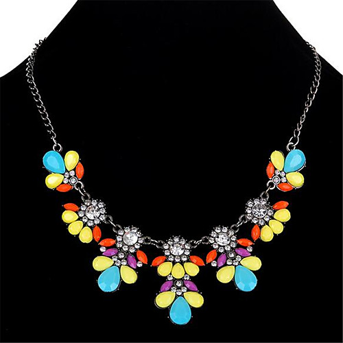 

Women's Choker Necklace Collar Necklace Tassel Fringe Flower Precious Unique Design Fashion Zircon Resin Chrome Rainbow 45 cm Necklace Jewelry 1pc For Street Holiday Festival