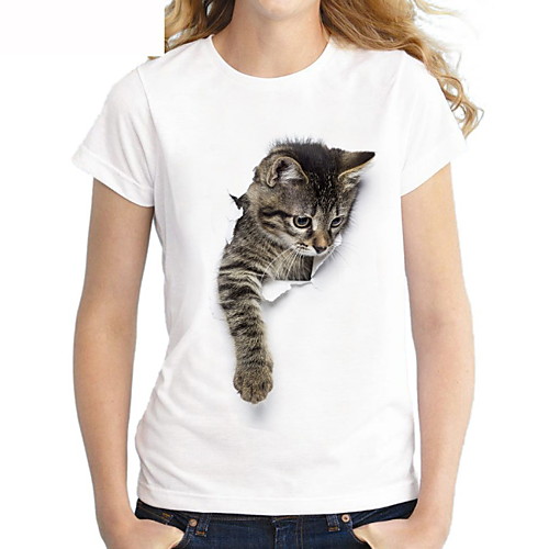 

Women's Cartoon T-shirt Daily White