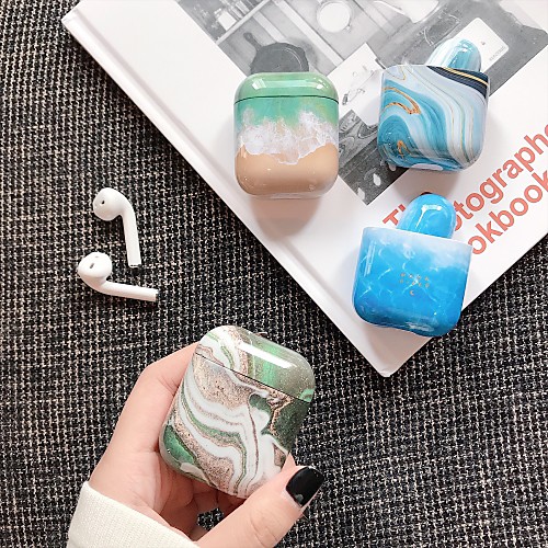 

AirPods Case marble Hard shell Lovely Pattern Portable For AirPods1 &ampamp AirPods2 (AirPods Charging Case Not Included)