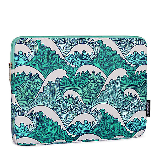 

13.3 Inch Laptop / 14 Inch Laptop / 15.6 Inch Laptop Sleeve Polyester / Canvas Lines / Waves / Nautical for Business Office for Colleages & Schools for Travel Water Proof Shock Proof