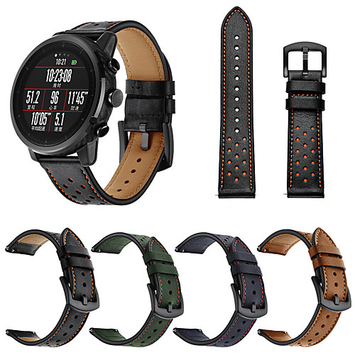 

Luxury Leather Watch Band For Huami Amazfit Stratos 3 / Stratos 2 2S / Pace Watch / GTR 47mm Replaceable Bracelet Wrist Strap Wristband