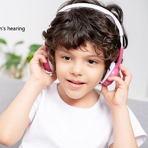 

Bamini Study Child Stereo Headphones Over-ear Wired Low Decibel Hearing Early Childhood Education with Microphone with Volume Control Earphone