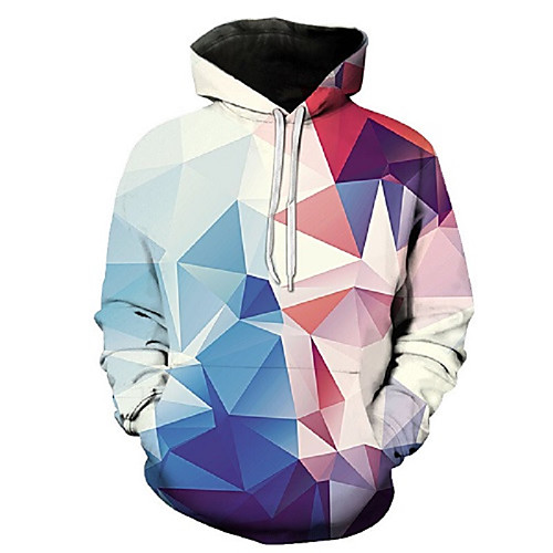 

Men's Plus Size Hoodie 3D Round Neck Daily Basic Hoodies Sweatshirts Rainbow