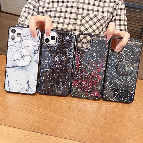 

Case For Apple iPhone 11 / iPhone 11 Pro / iPhone 11 Pro Max with Stand / Glitter Shine Back Cover Glitter Shine / Marble TPU / PC