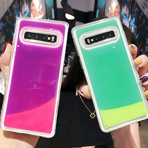 

Case For Samsung Galaxy S7 edge / S7 / A6 (2018) Glow in the Dark / Flowing Liquid Back Cover Solid Colored TPU / PC