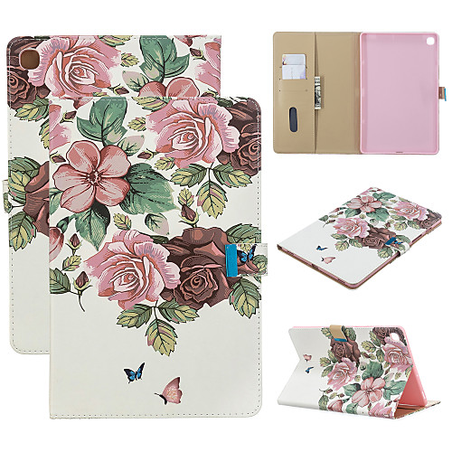 

Case For Samsung Galaxy Samsung Tab A 10.1(2019)T510 / galaxy tab A 9.7 T550 T555 / Samsung Tab A 8.0(2019)T290/295 Wallet / Card Holder / with Stand Full Body Cases Flower PU Leather