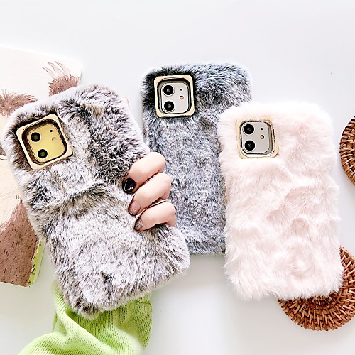 

Phone Case For Apple Back Cover iPhone 12 Pro Max 11 SE 2020 X XR XS Max 8 7 6 iPhone 11 Pro Max SE 2020 X XR XS Max 8 7 6 DIY Solid Color Plush Textile