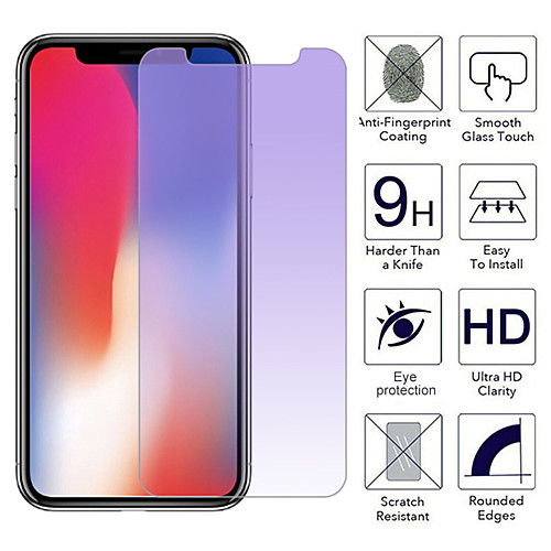 

Purple Light Eye-Care iPhone X 8 7 6 6s Plus Tempered Glass Screen Protector Film