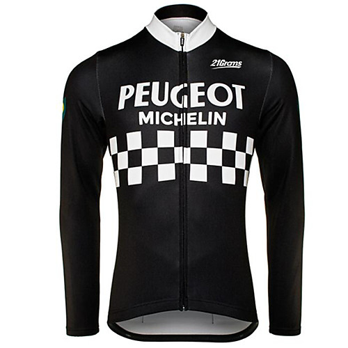 

21Grams Men's Long Sleeve Cycling Jersey Winter Polyester BlackWhite Solid Color Bike Pants Jersey Top Mountain Bike MTB Road Bike Cycling UV Resistant Quick Dry Breathable Sports Clothing Apparel