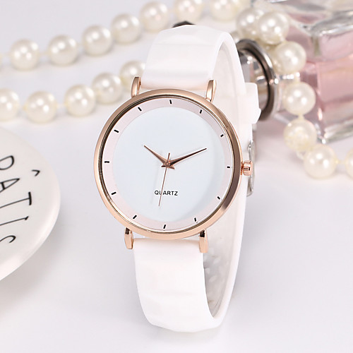 

Women's Quartz Watches Fashion Black White Brown Silicone Quartz Black White Purple Casual Watch 1 pc Analog One Year Battery Life / Stainless Steel