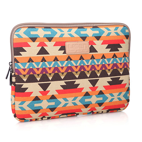 

LiSEN 13.3 Inch Laptop / 14 Inch Laptop / 15.6 Inch Laptop Sleeve Canvas Bohemian Style / Geometic for Men for Women Unisex Water Proof Shock Proof