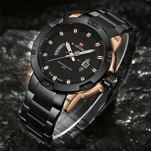 

NAVIFORCE Men's Sport Watch Military Watch Analog Quartz Charm Water Resistant / Waterproof Calendar / date / day Creative / Two Years / Stainless Steel / Japanese