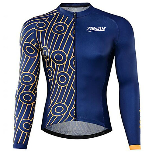 

21Grams Men's Long Sleeve Cycling Jersey Winter Fleece Spandex Polyester Blue Solid Color Bike Pants Jersey Top Mountain Bike MTB Road Bike Cycling UV Resistant Quick Dry Breathable Sports Clothing
