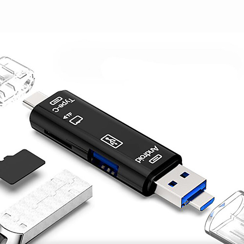 

5-in-1 Type C OTG Card Reader With USB Female Interface For PC USB 3.0 Read TF Memory Card Reader Adapter Computer Supplies
