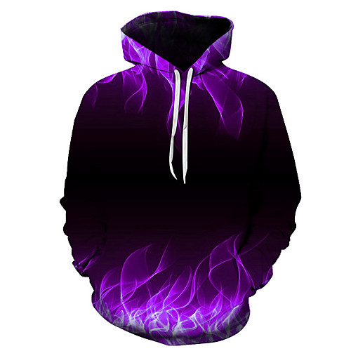 

Men's Plus Size Hoodie 3D Hooded Daily Basic Casual Hoodies Sweatshirts Slim Purple