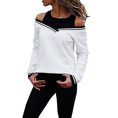 

Women's Color Block T-shirt Daily White / Army Green / Navy Blue