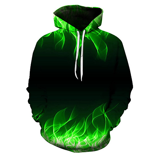 

Men's Plus Size Hoodie 3D Hooded Daily Basic Casual Hoodies Sweatshirts Green