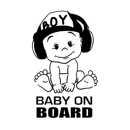 

2pcs Baby on boardl Car sticker Viny Decal Sticker For Car Window Funny Cute Cool Boy Design Waterproof Decals