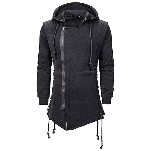 

Men's Hoodie Zip Up Hoodie Solid Colored Hooded Daily Basic Hoodies Sweatshirts Black Dark Gray