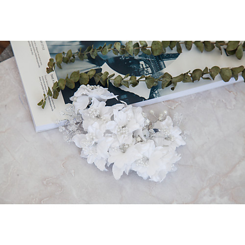 

Imitation Pearl / Paillette / Fabrics Flowers with Imitation Pearl / Flower / Paillette 1 Piece Wedding Headpiece