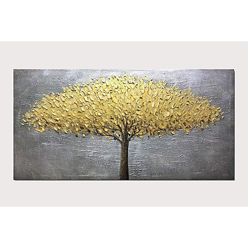 

Oil Painting Hand Painted Horizontal Abstract Floral / Botanical Modern Stretched Canvas