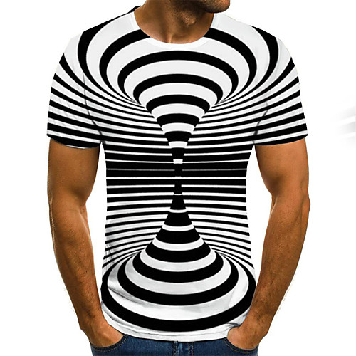 

Men's T shirt Graphic 3D Letter Plus Size Pleated Print Short Sleeve Daily Tops Streetwear Exaggerated Black