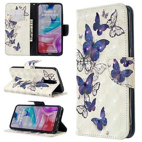 

Case For Xiaomi Xiaomi Redmi 7 / Redmi Note 7 / Redmi K20 Wallet / with Stand / Flip Full Body Cases Butterfly PU Leather