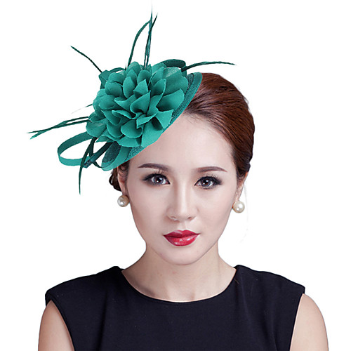 

Linen / Polyester Blend / Feathers Headbands / Headwear / Headdress with Feather / Flower / Satin Bowknot 1 Piece Daily Wear / Kentucky Derby Headpiece