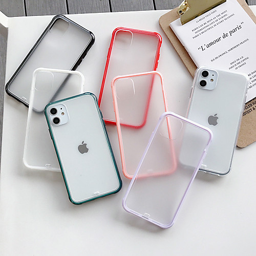 

Phone Case For Apple Back Cover iPhone 12 Pro Max 11 SE 2020 X XR XS Max 8 7 6 Frosted Transparent Solid Color Acrylic