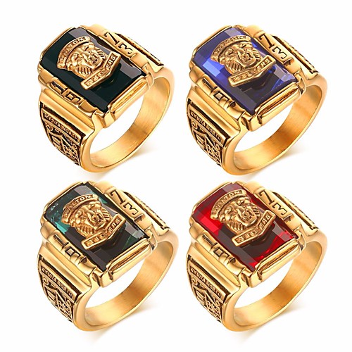 

Band Ring Vintage Style Red Dark Green Blue Titanium Steel Tiger Head Class Unique Design Vintage Military 1pc 7 8 9 10 11 / Men's