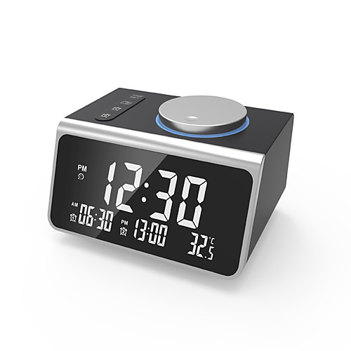 

Digital Alarm Clock, with FM Radio, Dual USB Charging Ports, Temperature Detect, Dual Alarms, Snooze, 5-Level Brightness Dimmer, Batteries Operated, for Bedroom, Small Sleep Timer