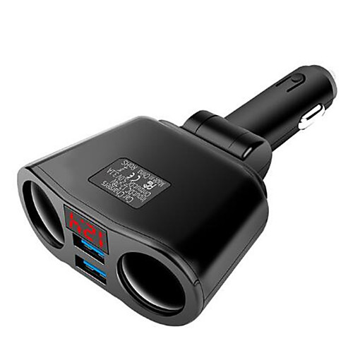 

Usb Car Charger 3.1A Car Cigarette Lighter Socket Splitter Plug LED Car Charger Adapter 90W Detection For Phone MP3