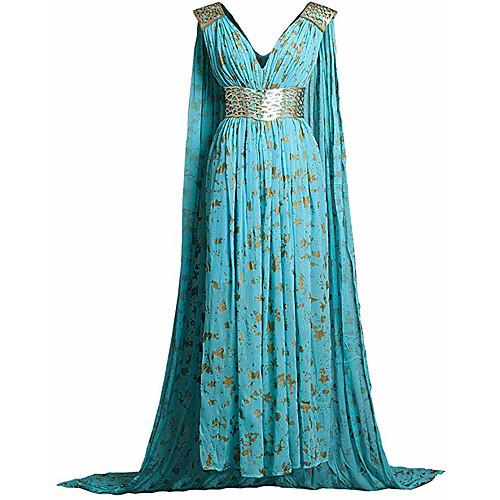 

Game of Thrones Queen Daenerys Targaryen Cosplay Costume Party Costume Women's Movie Cosplay Vacation Dress Blue Dress Halloween Carnival Elastane Tactel