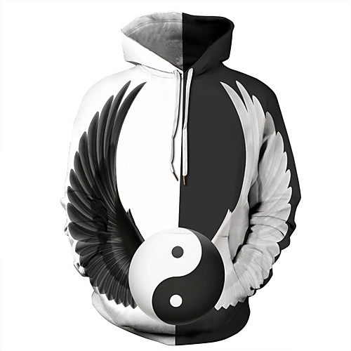 

Men's Plus Size Hoodie Print 3D Hooded Daily Basic Casual Hoodies Sweatshirts Black