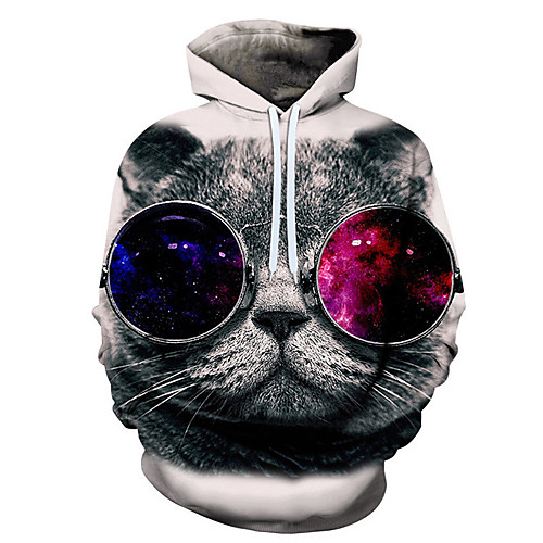 

Men's Pullover Hoodie Sweatshirt Graphic Ugly Christmas Animal Hooded Christmas 3D Print Christmas Hoodies Sweatshirts Long Sleeve Blue Purple Gray