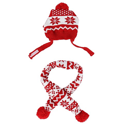 

Dog Bandanas & Hats Dog Scarf Puppy Clothes Striped Cosplay Christmas Winter Dog Clothes Puppy Clothes Dog Outfits Warm Red Costume for Girl and Boy Dog Polyster S M L
