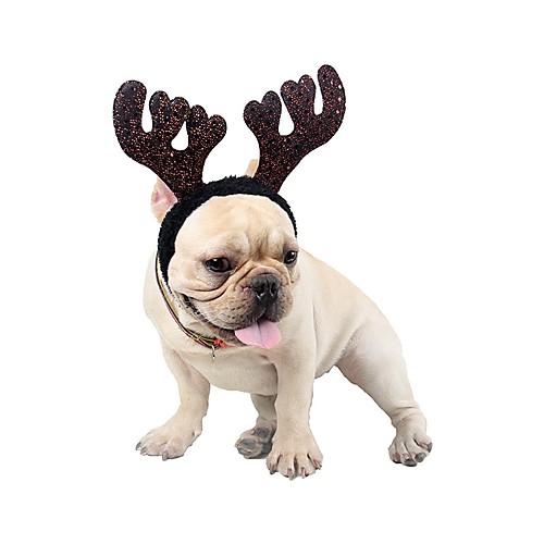 

Dog Cat Ornaments Hair Accessories Bandanas & Hats Solid Colored Sequin Headpieces Cute Dog Clothes Puppy Clothes Dog Outfits Red Brown Costume for Girl and Boy Dog Plush S